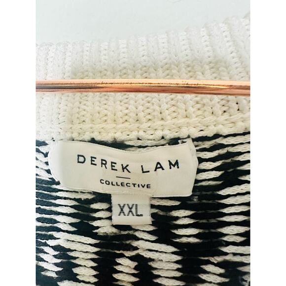 DEREK LAM 10 Crosby Sawyer Black Ivory Long Sleeves Gold Button Sweater Size XXL - Picture 12 of 12